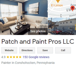 patch and paint pros google listing