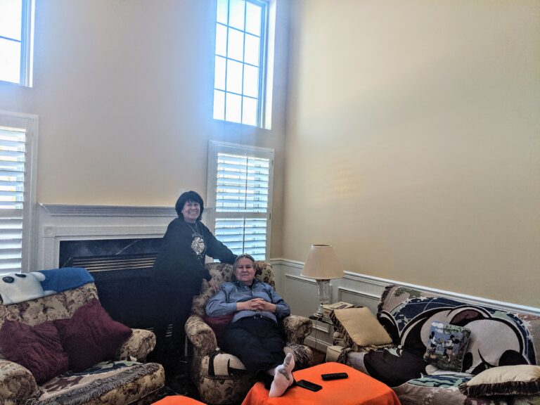 Happy client after an interior painting project